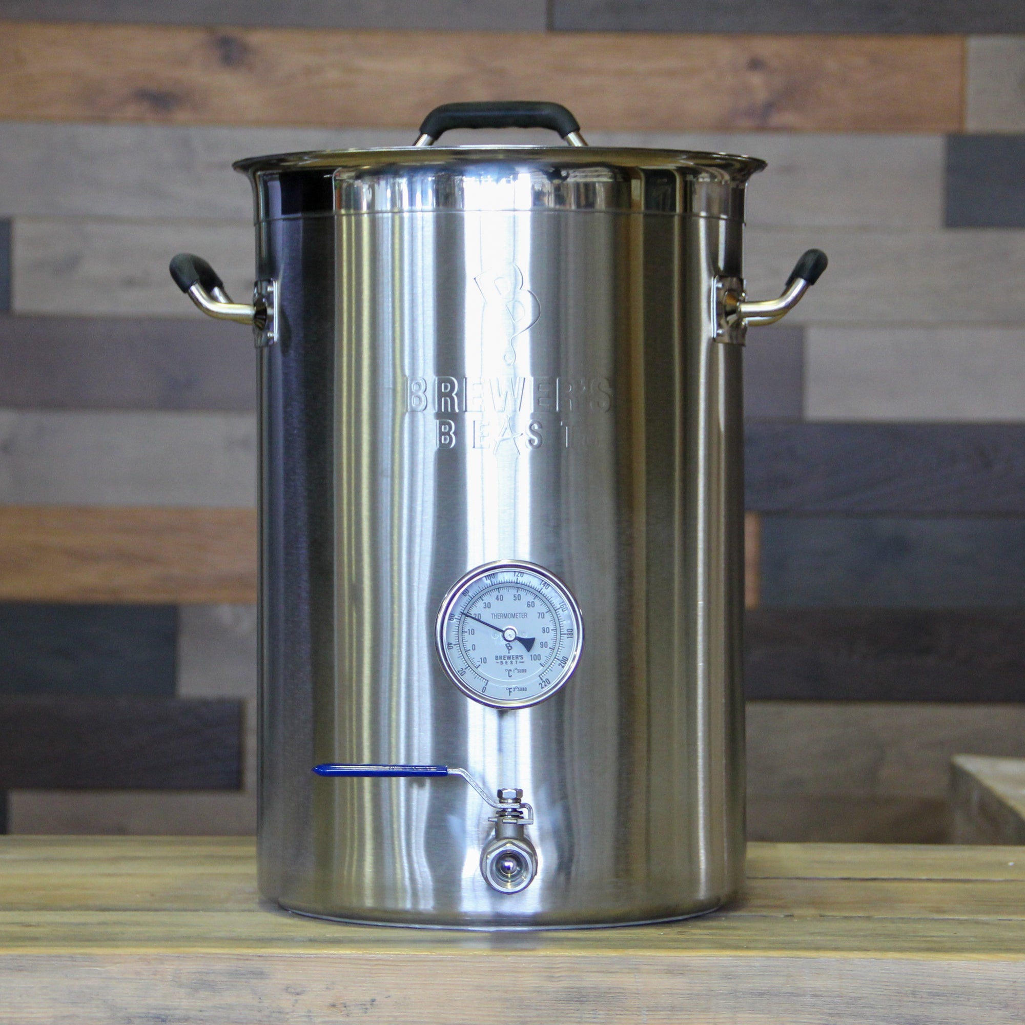 8 Gallon Brewers Beast Kettle w/Ball Valve & Thermometer